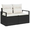 vidaXL Sofa Set mit Kissen 5 pcs Schwarz und Creme Poly-Rattan