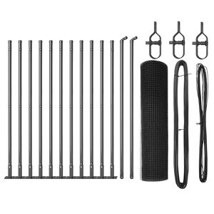 vidaXL Zaunpfosten Grau 25 x 0,5 m (16 x 16 mm Netz) Stahl