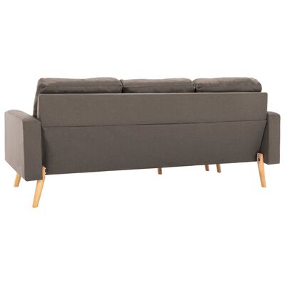 vidaXL 3-Sitzer-Sofa mit Hocker Taupe Stoff