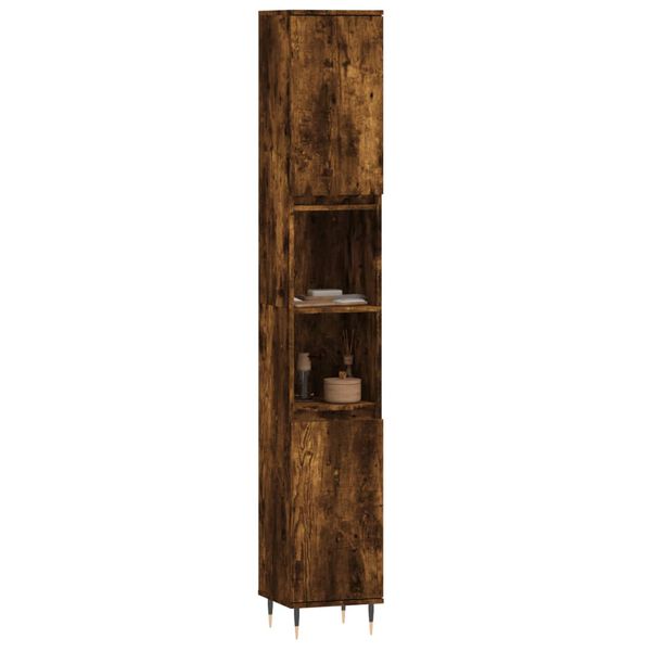 vidaXL Badschrank R&auml;uchereiche 30x30x190 cm Holzwerkstoff