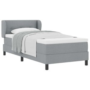 vidaXL Boxspringbett mit Kopfteil Hellgrau 80 x 200 cm Stoff