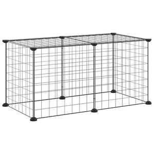 vidaXL 8-tlg. Haustierk&auml;fig Schwarz 70x35x35 cm Stahl