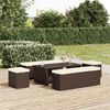 vidaXL Hocker mit Kissen 2 Stk. Braun 40x30x40 cm Poly Rattan