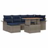 vidaXL Garten-Sofa-Set mit Speicher 7 pcs Grau Poly Rattan