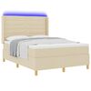 vidaXL Boxspringbett mit Matratze Creme 140 x 200 cm Stoff