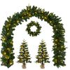 vidaXL Mini-Weihnachtsbaum-Set 45 cm 125 LEDs Warmes Wei&szlig; PVC und PE