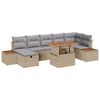 vidaXL Garten-Sofa-Set mit Kissen mit Speicher 8 pcs Beige Poly Rattan