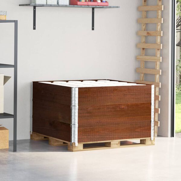 vidaXL Paletten-Aufsatzrahmen 3 Stk. Braun 100x100cm Massivholz Kiefer