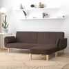 vidaXL Schlafsofa 2-Sitzer mit Hocker & Zwei Kissen Taupe Stoff