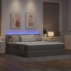 vidaXL Bett mit LED-Lichtleisten mit Kopfteil Taupe 180 x 200 cm Stoff