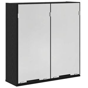 vidaXL Spiegelschrank mit Regal Schwarz Eichen-Optik 64 x 20 x 67 cm