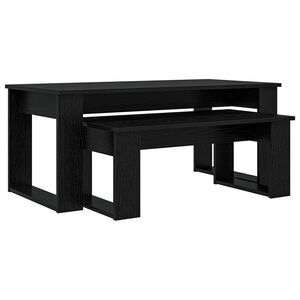 vidaXL Kaffeetisch Set 2 pcs Schwarz Eichen-Optik Holzwerkstoff