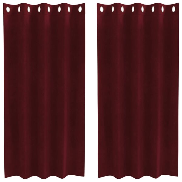 vidaXL Verdunkelungsvorh&auml;nge 2 pcs Weinrot 140 x 175 cm Samt