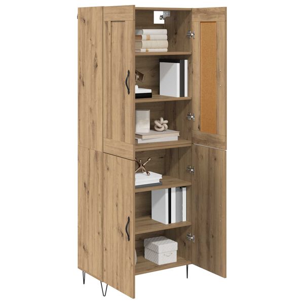 vidaXL Highboard Artisan-Eiche 69,5 x 34 x 180 cm Holzwerkstoff