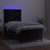 vidaXL Boxspringbett mit Matratze & LED Schwarz 80x200 cm Samt