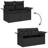 vidaXL Garten-Sofa-Set mit Kissen mit Speicher 12 pcs Schwarz