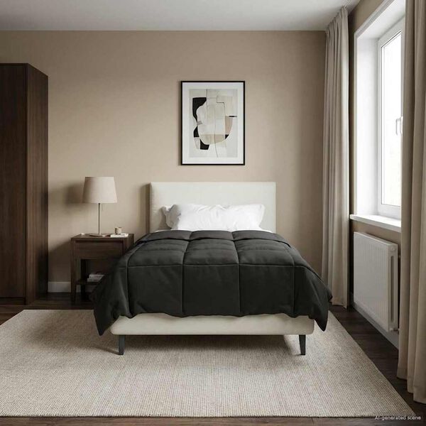 vidaXL Sommerdecke Gesteppt Anthrazit 135 x 200 cm Mikrofaser