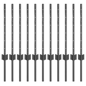 vidaXL Eingebetteter Zaunpfosten 11 Stk. Grau 100 cm