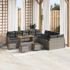vidaXL Garten-Sofa-Set mit Kissen mit Speicher mit Kissen 14 pcs Grau