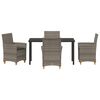 vidaXL Garten Essgruppe 5 pcs Grau Poly-Rattan