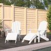 vidaXL Adirondack-Gartenstühle 2 Stk. mit Hockern HDPE Weiß