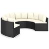vidaXL 6-tlg. Garten-Sofagarnitur mit Auflagen Poly Rattan Schwarz