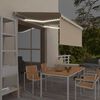 vidaXL Markise Manuell Einziehbar mit Rollo & LED 3x2,5 m Creme