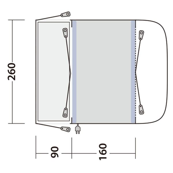 Outwell Vorzelt Newburg 160 Air Schwarz & Grau