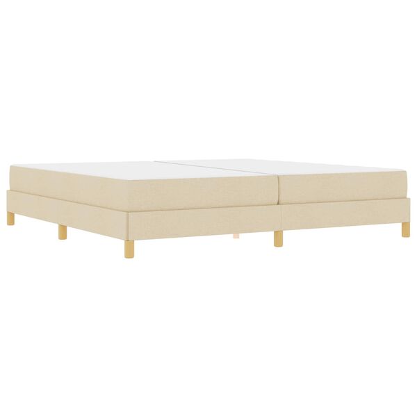 vidaXL Boxspringbett mit Matratze Creme 200 x 200 cm Stoff