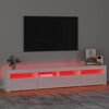 vidaXL TV-Schrank mit LED-Leuchten Hochglanz-Wei&szlig; 210x35x40 cm