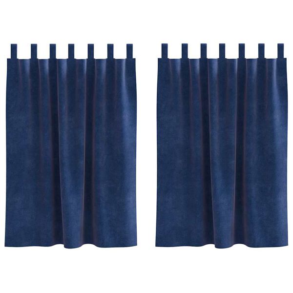 vidaXL Verdunkelungsvorh&auml;nge 2 pcs Dunkelblau 140 x 140 cm Samt