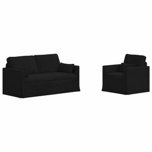 vidaXL Sofa 2 pcs Schwarz