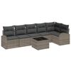 vidaXL Sofa Set mit Kissen mit Speicher 7 pcs Grau Poly-Rattan