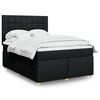 vidaXL Boxspringbett mit Matratze Schwarz 160x200 cm Stoff
