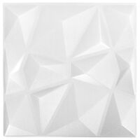 vidaXL 3D-Wandpaneele 12 Stk. 50x50 cm Diamant Weiß 3 m²