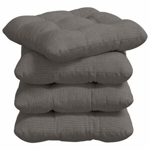 vidaXL Sitzkissen 4 stk. Cordstoff Hellgrau 40 x 40 cm