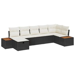 vidaXL Gartensofa-set mit Kissen 8 pcs Schwarz Poly-Rattan