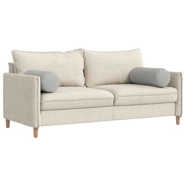 vidaXL Bolsterkissen 2 Stück Hellgrau Ø 25 x 70 cm Mikrofaserstoff