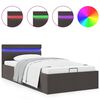 vidaXL Bett mit Bettkasten Hydraulisch LED Dunkelgrau Stoff 100x200 cm