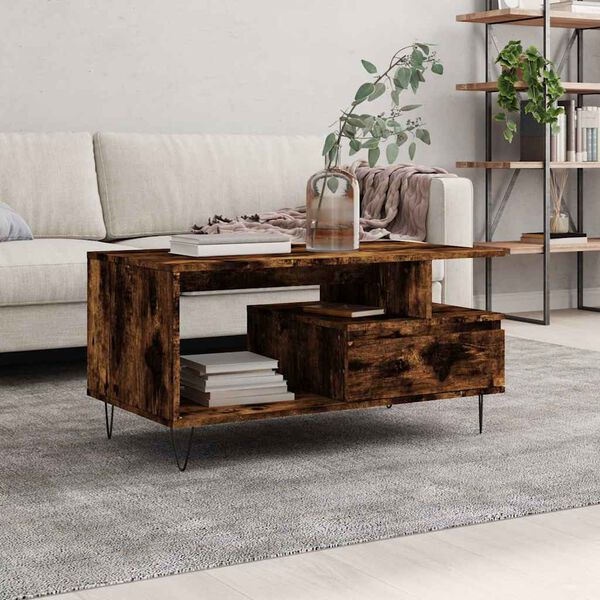 vidaXL Couchtisch R&auml;uchereiche 90x49x45 cm Holzwerkstoff
