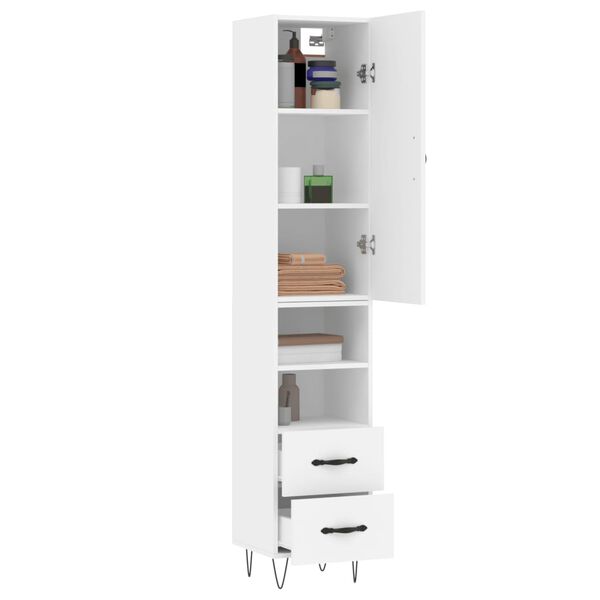 vidaXL Highboard Weiß 34,5x34x180 cm Holzwerkstoff