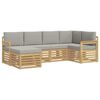 vidaXL Outdoor-Sofagarnitur 6 pcs Wei&szlig; und Hellgrau