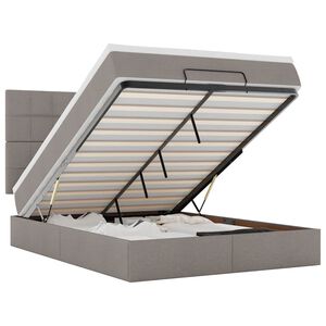 vidaXL Ottoman-Bett mit Matratze Taupe 140x190 cm Stoff