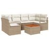 vidaXL Gartensofa-set mit Kissen 7 pcs Beige Poly-Rattan