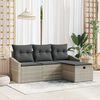 vidaXL Sofa Set mit Kissen 4 pcs Poly-Rattan