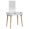 vidaXL Schminktisch-Set FAUSKE 2 pcs Wei&szlig; 76 x 50 x 143 cm