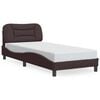vidaXL Bettgestell mit LED ohne Matratze "Hvar" Dunkelbraun 90x200 cm Stoff