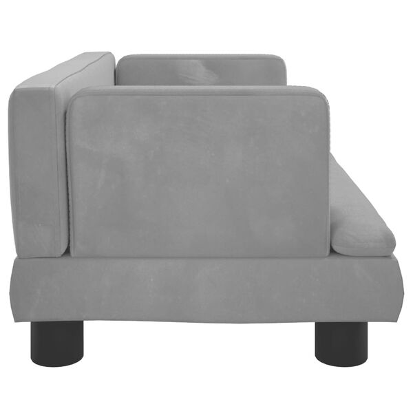 vidaXL Kindersofa Hellgrau 60x40x30 cm Samt