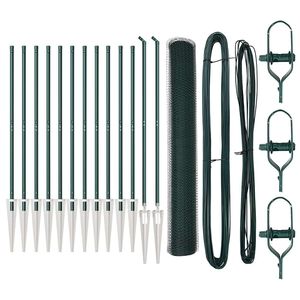 vidaXL Zaunpfosten Gr&uuml;n 25 x 1 m (25 mm Maschen) Stahl