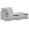vidaXL Modulares Sofa mit Fu&szlig;hocker Kissen Samt Hellgrau